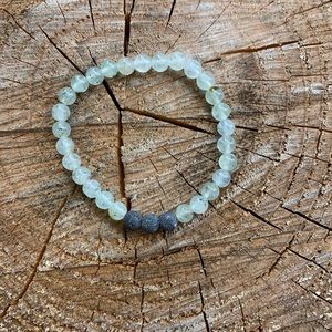 Diffuser Bracelet || Prehnite + Lava Bead Bracelet